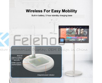 27inch Portable interactive smart mobile tablet battery powered