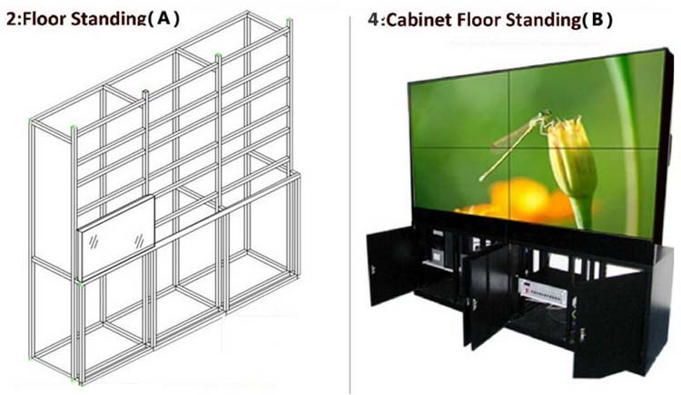 43inch seamless 7mm bezel lcd tv video wall monitor installation brackets