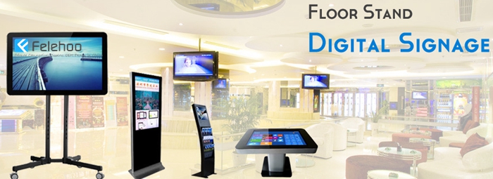 floor stand digital signage totem free stand with different enclosure style-support custom design